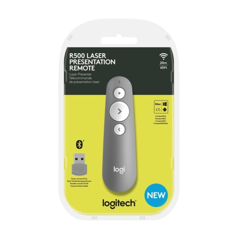 Presenter Logitech Brezžični R500 USB rdeči laser (910-006520)