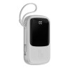 Prenosna baterija Baseus Qpow z Lightning kablom 10.000 mAh 15W 2x USB-A 1x USB-C - bela Baseus Prenosna baterija Baseus Qpow z Lightning kablom 10.000 mAh 15W 2x USB-A 1x USB-C - bela