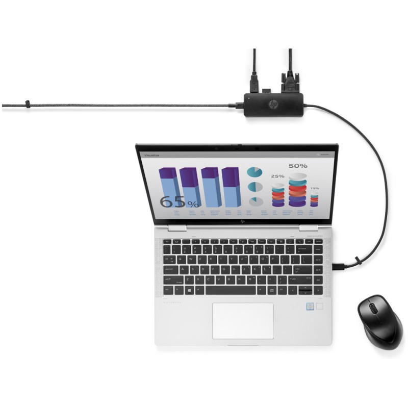 Priklopna postaja USB-C => HP Travel Hub G2 2xUSB 3.2 1x USB-C VGA HDMI HP Priklopna postaja USB-C => HP Travel Hub G2 2xUSB 3.2 1x USB-C VGA HDMI
