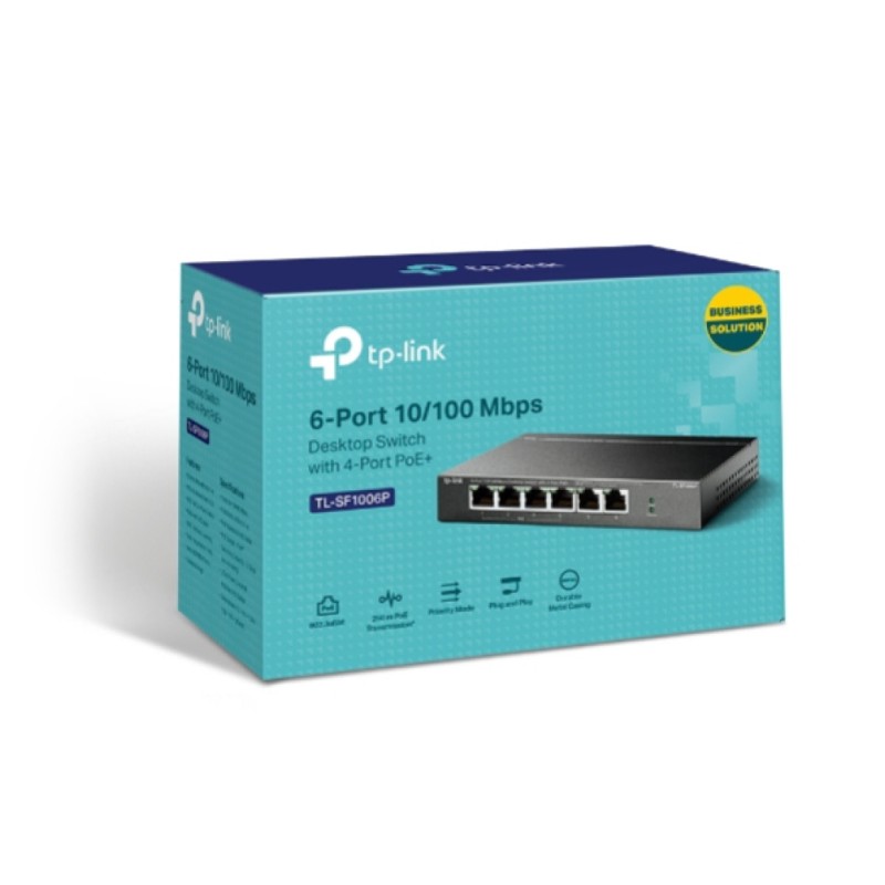 STIKALO 6-PORT TP-Link Smart 10/100 PoE+ (TL-SF1006P) TP-LINK STIKALO 6-PORT TP-Link Smart 10/100 PoE+ (TL-SF1006P)
