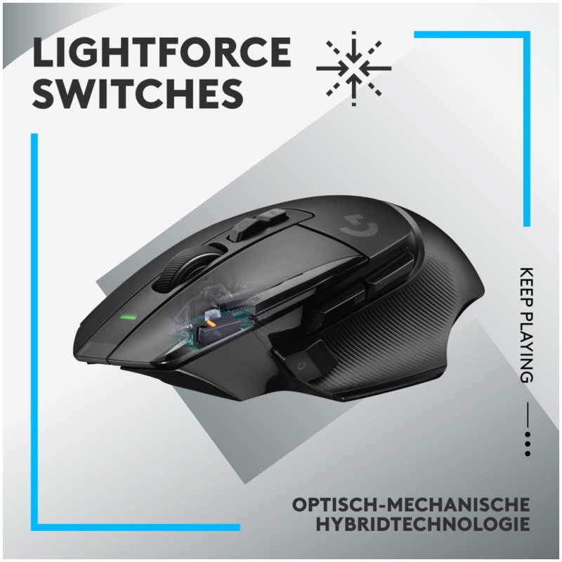 Miš Logitech brezžična G502 X LightSpeed gaming 13 gumbov 25000DPI črna (910-006180) LOGITECH Miš Logitech brezžična G502 X LightSpeed gaming 13 gumbov 25000DPI črna (910-006180)