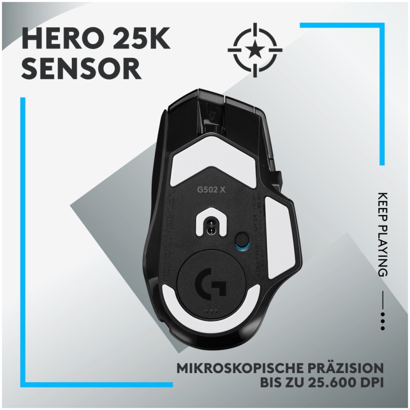Miš Logitech brezžična G502 X LightSpeed gaming 13 gumbov 25000DPI črna (910-006180) LOGITECH Miš Logitech brezžična G502 X LightSpeed gaming 13 gumbov 25000DPI črna (910-006180)