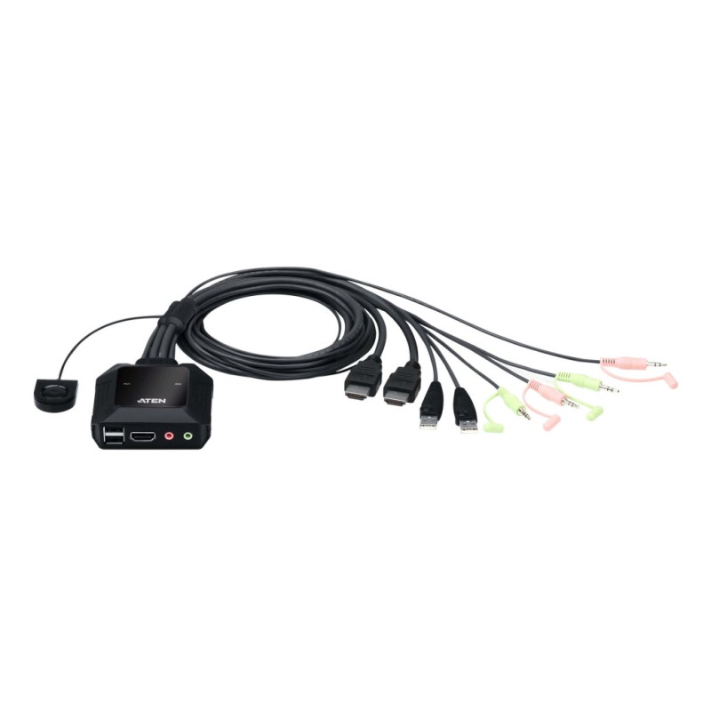 Podatkovni preklopnik Aten AUTO 2:1 4K HDMI/USB/AVDIO s kabli CS22H Aten Aten Podatkovni preklopnik Aten AUTO 2:1 4K HDMI/USB/AVDIO s kabli CS22H Aten