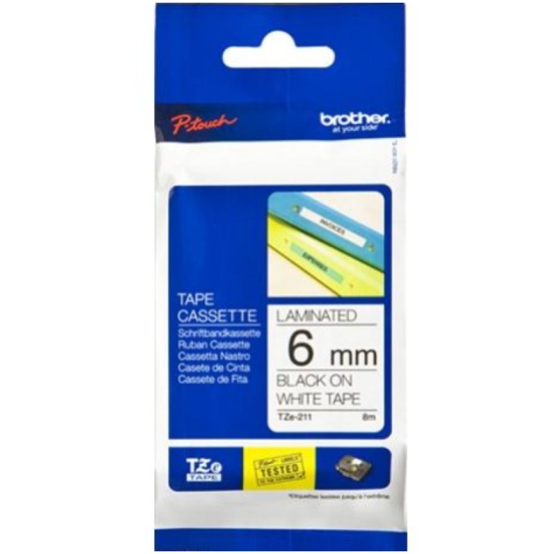TRAK BROTHER BEL - ČRN (6mm) (TZE211) Brother TRAK BROTHER BEL - ČRN (6mm) (TZE211)