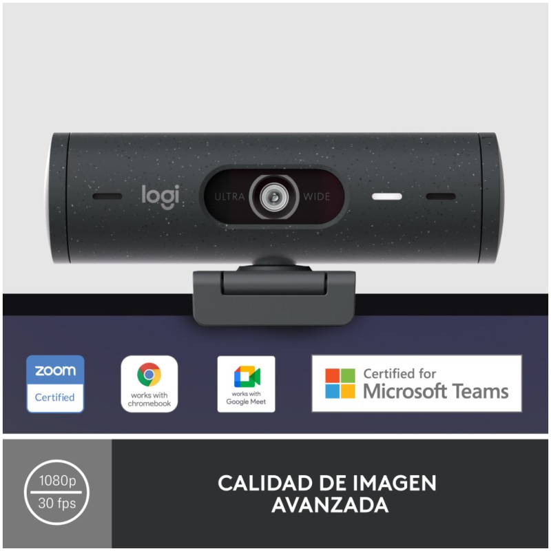 Spletna kamera Logitech BRIO 500 4MP FHD 30FPS 90° USB-C grafitna Autofokus 4xdigitalni zoom dvojni mikrofon pokrov za lečo (960-001422) LOGITECH Spletna kamera Logitech BRIO 500 4MP FHD 30FPS 90° USB-C grafitna Autofokus 4xdigitalni zoom dvojni mikrofon pokrov za lečo (960-001422)