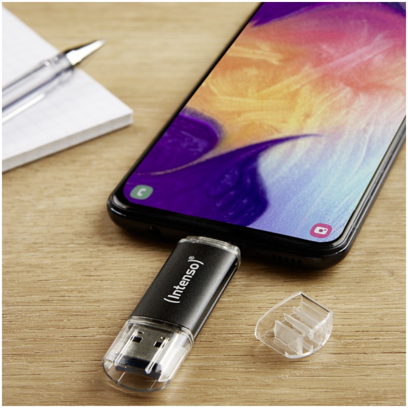 Spominski ključek 32GB USB 3.2/USB-C Intenso Twist Line 70MB/s - plastičen/s pokrovčkom/črn (3539490) INTENSO Spominski ključek 32GB USB 3.2/USB-C Intenso Twist Line 70MB/s - plastičen/s pokrovčkom/črn (3539490)