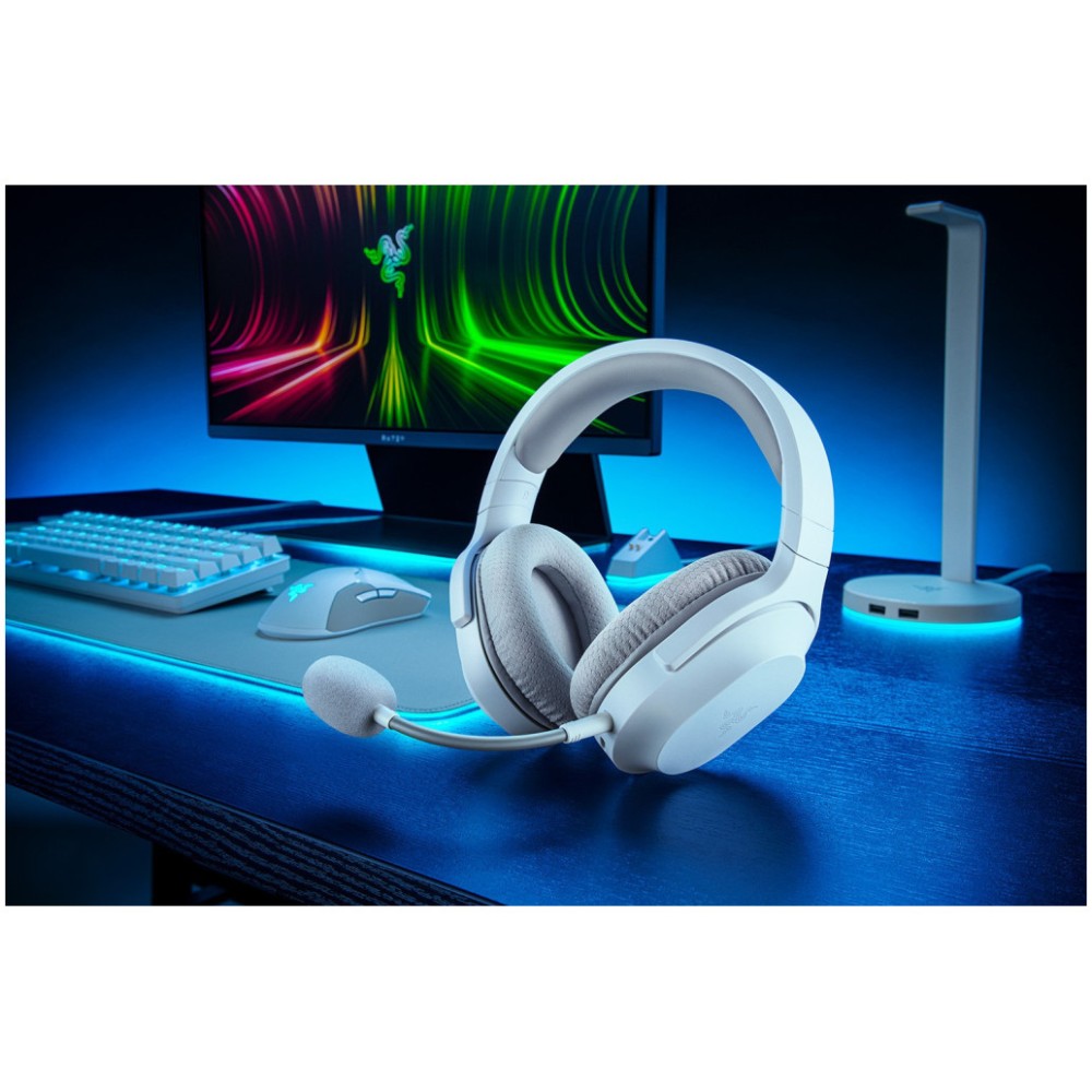 Slušalke brezžične naglavne 2,4 GHz stereo Razer Barracuda X Wireless Mercury (2022) - bele (RZ04-04430200-R3M1)
