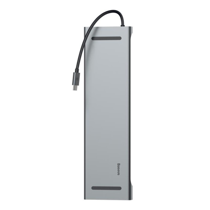 Priklopna postaja USB-C => 3x USB 3.0 tip A USB-C PD 60W 2x HDMI VGA microSD/SD/MMC RJ45 AUX Baseus Enjoyment Series srebrn (CATSX-G0G) Priklopna postaja USB-C => 3x USB 3.0 tip A USB-C PD 60W 2x HDMI VGA microSD/SD/MMC RJ45 AUX Baseus Enjoyment Series srebrn (CATSX-G0G)