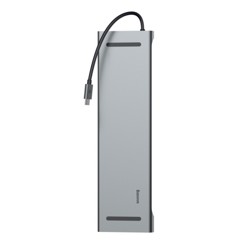 Priklopna postaja USB-C => 3x USB 3.0 tip A USB-C PD 60W 2x HDMI VGA microSD/SD/MMC RJ45 AUX Baseus Enjoyment Series srebrn (CATSX-G0G) Baseus Priklopna postaja USB-C => 3x USB 3.0 tip A USB-C PD 60W 2x HDMI VGA microSD/SD/MMC RJ45 AUX Baseus Enjoyment Series srebrn (CATSX-G0G)