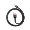 Kabel USB-C => USB-A 2.0 tekstil ovoj 1,00m 5V/3A QC3 Baseus črn/rdeč (CATKLF-B91)