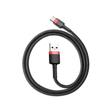 Kabel USB-C => USB-A 2.0 tekstil ovoj 1,00m 5V/3A QC3 Baseus črn/rdeč (CATKLF-B91) Kabel USB-C => USB-A 2.0 tekstil ovoj 1,00m 5V/3A QC3 Baseus črn/rdeč (CATKLF-B91)