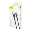 Kabel USB-C => USB-A 2.0 tekstil ovoj 1,00m 5V/3A QC3 Baseus črn/siv (CATKLF-BG1)