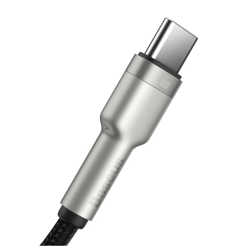 Kabel USB-C => USB-A 2.0 tekstil ovoj 2,00m 6A 66W Baseus Metal – črn (CAKF000201) Baseus Kabel USB-C => USB-A 2.0 tekstil ovoj 2,00m 6A 66W Baseus Metal – črn (CAKF000201)