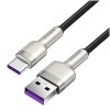 Kabel USB-C => USB-A 2.0 tekstil ovoj 2,00m 6A 66W Baseus Metal – črn (CAKF000201) Baseus Kabel USB-C => USB-A 2.0 tekstil ovoj 2,00m 6A 66W Baseus Metal – črn (CAKF000201)