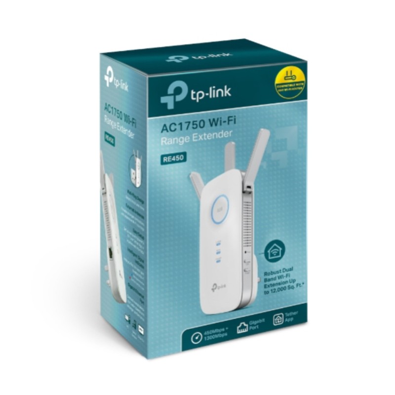 Razširitev brezžičnega omrežja TP-Link WiFi5 802.11ac AC1750 1300Mbit/s 1xRJ45 3x antena (RE450) TP-LINK Razširitev brezžičnega omrežja TP-Link WiFi5 802.11ac AC1750 1300Mbit/s 1xRJ45 3x antena (RE450)