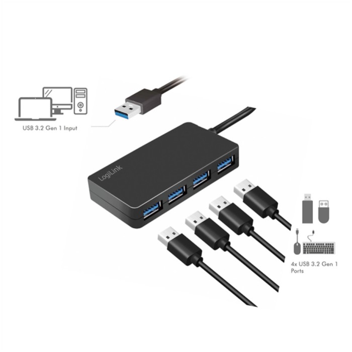 HUB USB 3.2 4portni LogiLink (UA0396) HUB USB 3.2 4portni LogiLink (UA0396)