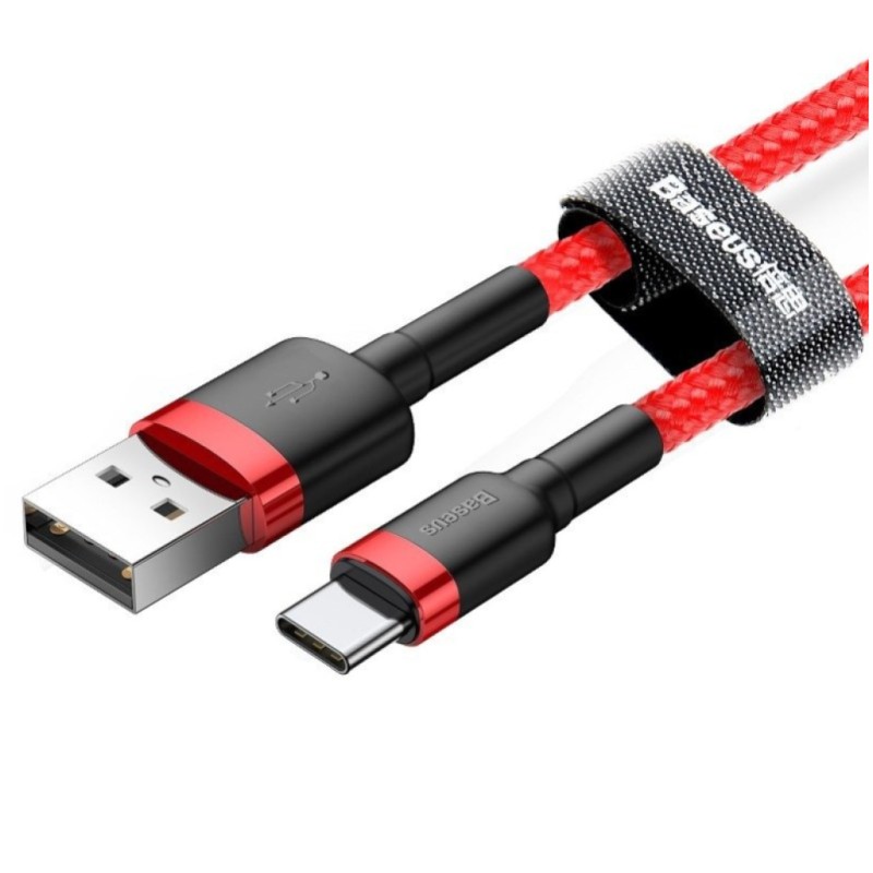 Kabel USB-C => USB-A 2.0 tekstil ovoj 1,00m 3A Baseus Cafule - rdeč (CATKLF-B09) Baseus Kabel USB-C => USB-A 2.0 tekstil ovoj 1,00m 3A Baseus Cafule - rdeč (CATKLF-B09)