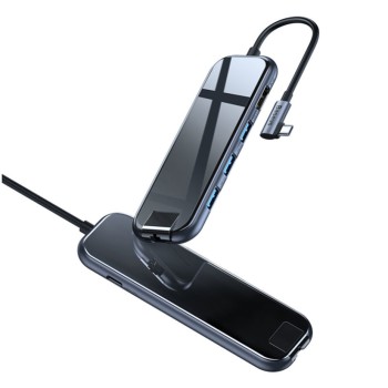 Priklopna postaja USB-C => 3x USB 3.0 tip A 1x USB-C PD 60W 1x HDMI 4K@30Hz 1x RJ45 Giga Baseus (CAHUB-DZ0G)