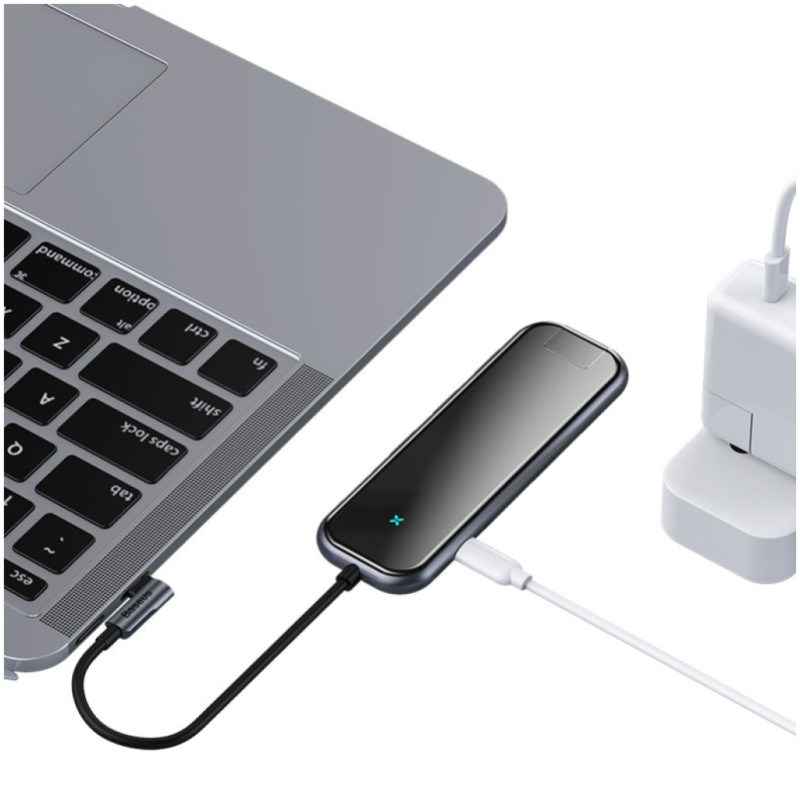 Priklopna postaja USB-C => 3x USB 3.0 tip A 1x USB-C PD 60W 1x HDMI 4K@30Hz 1x RJ45 Giga Baseus (CAHUB-DZ0G) Baseus Priklopna postaja USB-C => 3x USB 3.0 tip A 1x USB-C PD 60W 1x HDMI 4K@30Hz 1x RJ45 Giga Baseus (CAHUB-DZ0G)