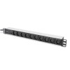 Razdelilec Digitus 48cm 10xEuro C13 ALU UPS Digitus črno/siv