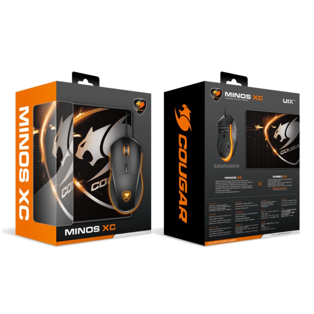 Miš Cougar USB Minos XC optična gaming 4000DPI LED osvetlitev + podloga črna (CGR-MINOS XC)