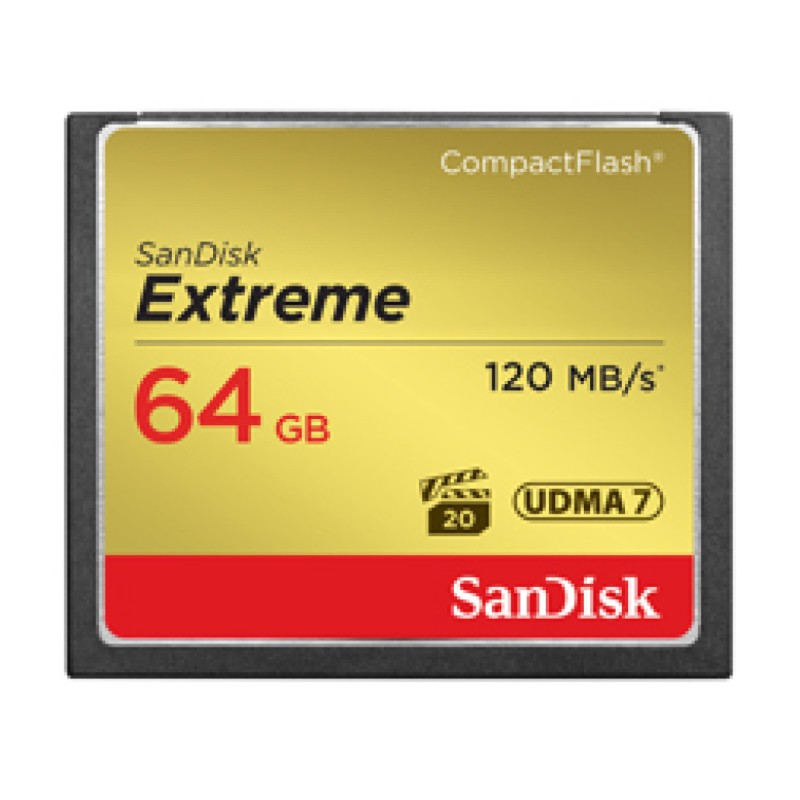 Spominska kartica Compact Flash 64GB Sandisk Extreme UDMA7 120MB/s/85MB/s VPG-20 (SDCFXSB-064G-G46) SANDISK Spominska kartica Compact Flash 64GB Sandisk Extreme UDMA7 120MB/s/85MB/s VPG-20 (SDCFXSB-064G-G46)
