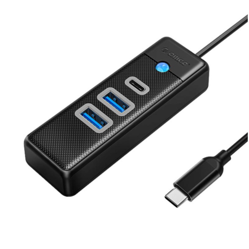 HUB USB-C => 2x USB 3.0 + USB-C Orico 0,15m (PWC2U-C3-015-BK-EP) Orico HUB USB-C => 2x USB 3.0 + USB-C Orico 0,15m (PWC2U-C3-015-BK-EP)