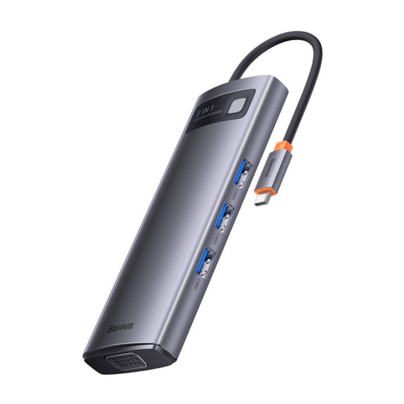 Priklopna postaja USB-C =>BASEUS 1xHDMI 1xVGA 3xUSB3.0 1xUSB-C PD100W Čitalec kartic (WKWG050013) Baseus Priklopna postaja USB-C =>BASEUS 1xHDMI 1xVGA 3xUSB3.0 1xUSB-C PD100W Čitalec kartic (WKWG050013)