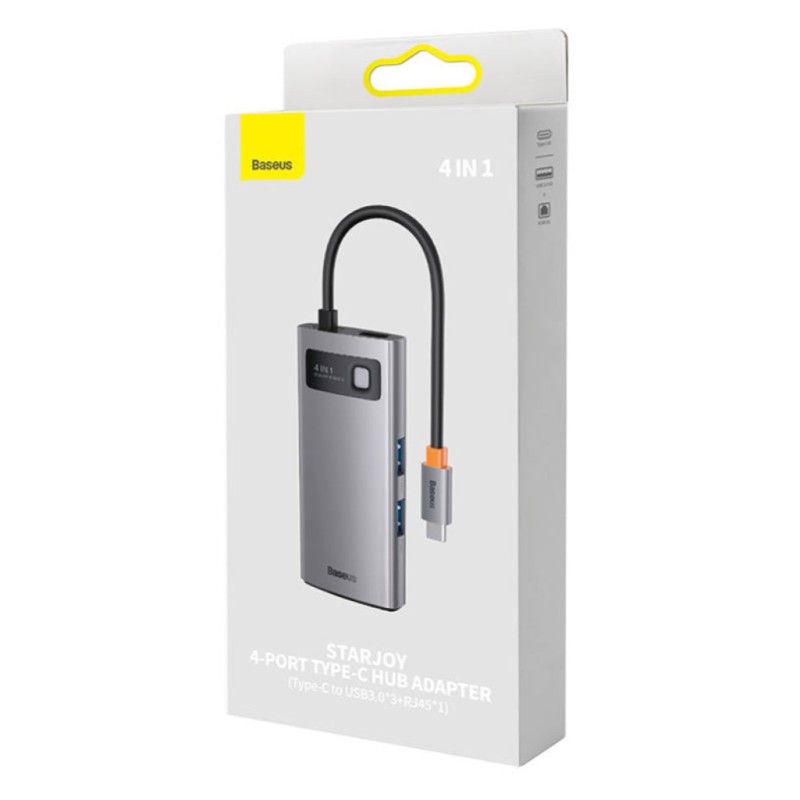 Priklopna postaja USB-C => 3x USB 3.0 1x RJ45 Giga 1xUSB-C power port 5V/3A (WKWG070113) Baseus Priklopna postaja USB-C => 3x USB 3.0 1x RJ45 Giga 1xUSB-C power port 5V/3A (WKWG070113)