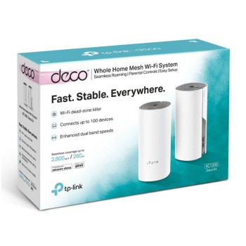 Usmerjevalnik brezžični mrežni sistem TP-Link Deco E4 WiFi5 802.11ac AC1200 867Mbit/s MESH MU-MIMO 2xLAN 2x notranja antena (Deco E4(2-pack))
