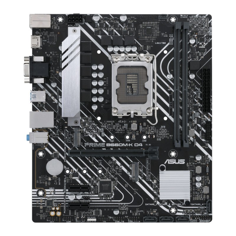 Osnovna plošča 1700 Asus PRIME B660M-K D4 microATX 1xVGA 1xHDMI 2.0 ASUS Osnovna plošča 1700 Asus PRIME B660M-K D4 microATX 1xVGA 1xHDMI 2.0