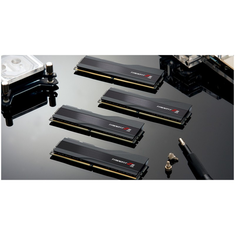 DDR5 32GB 6400MHz CL32 KIT (2x16GB) G.Skill Trident Z5 RGB 1,40V Gaming črna (F5-6400J3239G16GX2-TZ5RK) G.Skill DDR5 32GB 6400MHz CL32 KIT (2x16GB) G.Skill Trident Z5 RGB 1,40V Gaming črna (F5-6400J3239G16GX2-TZ5RK)