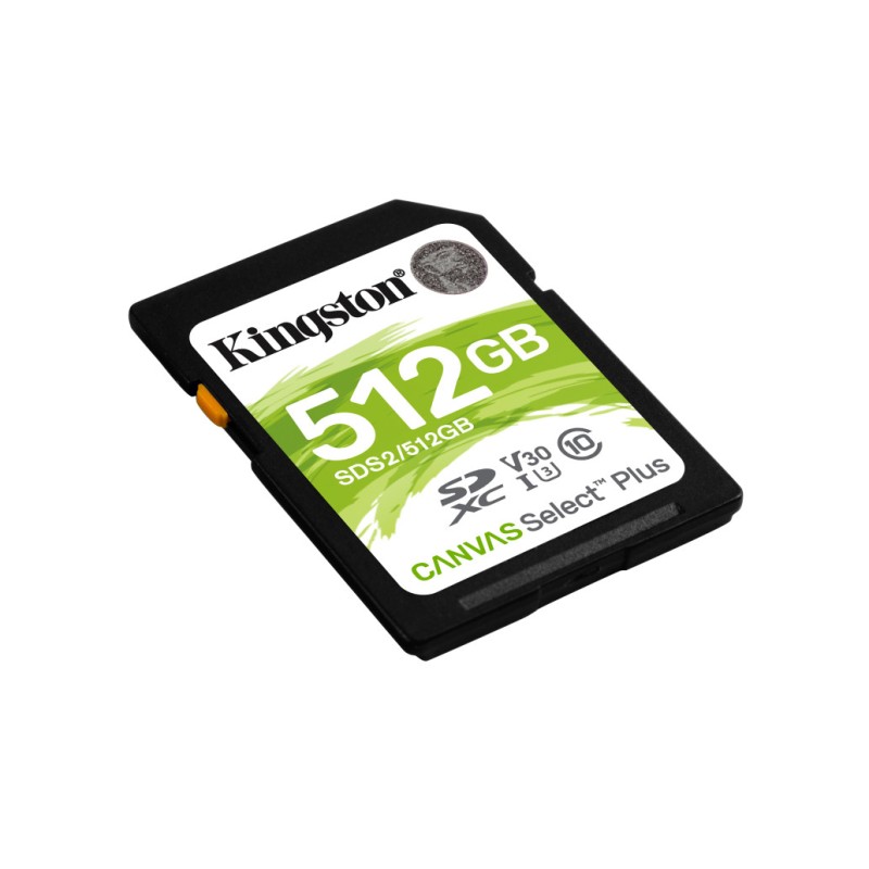 Spominska kartica SDXC 512GB Kingston Canvas Select Plus 100MB/s/85MB/s U3 V30 UHS-I (SDS2/512GB) KINGSTON Spominska kartica SDXC 512GB Kingston Canvas Select Plus 100MB/s/85MB/s U3 V30 UHS-I (SDS2/512GB)