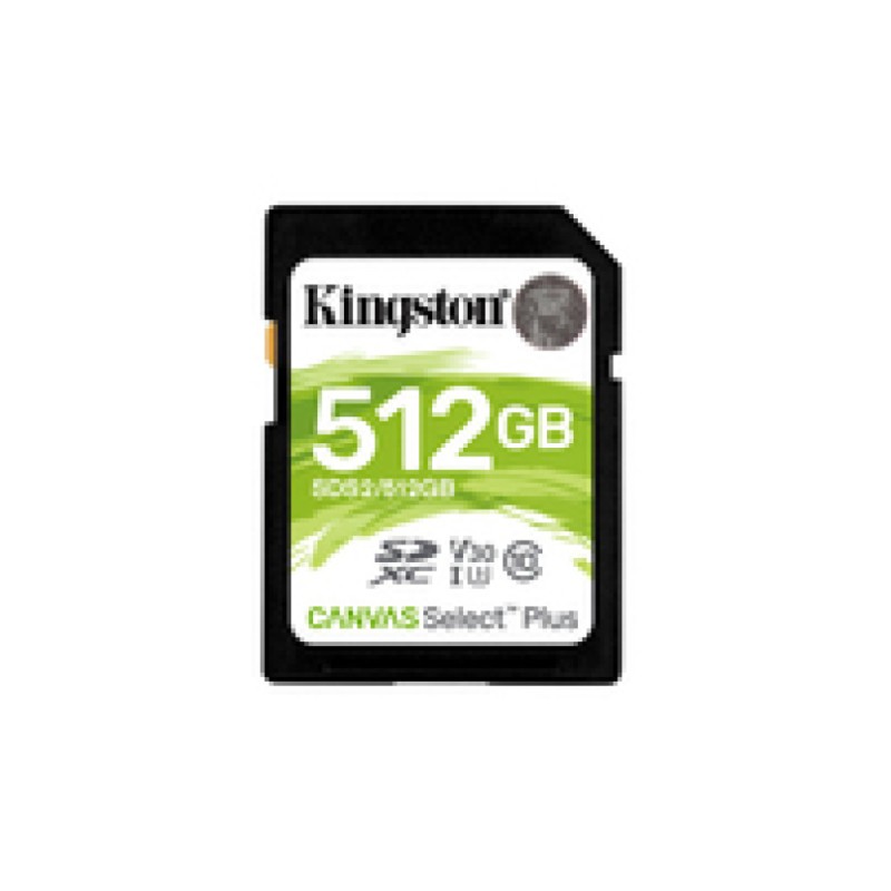 Spominska kartica SDXC 512GB Kingston Canvas Select Plus 100MB/s/85MB/s U3 V30 UHS-I (SDS2/512GB) KINGSTON Spominska kartica SDXC 512GB Kingston Canvas Select Plus 100MB/s/85MB/s U3 V30 UHS-I (SDS2/512GB)