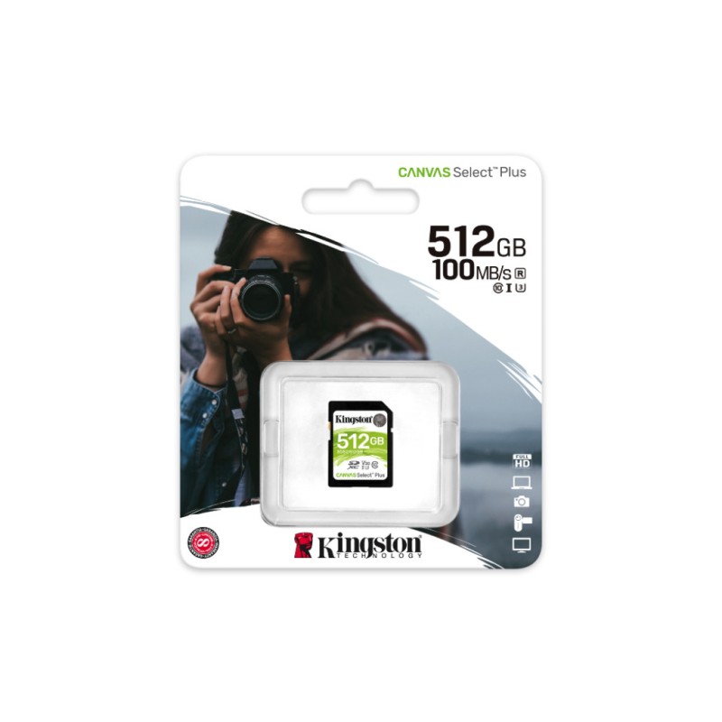 Spominska kartica SDXC 512GB Kingston Canvas Select Plus 100MB/s/85MB/s U3 V30 UHS-I (SDS2/512GB) KINGSTON Spominska kartica SDXC 512GB Kingston Canvas Select Plus 100MB/s/85MB/s U3 V30 UHS-I (SDS2/512GB)