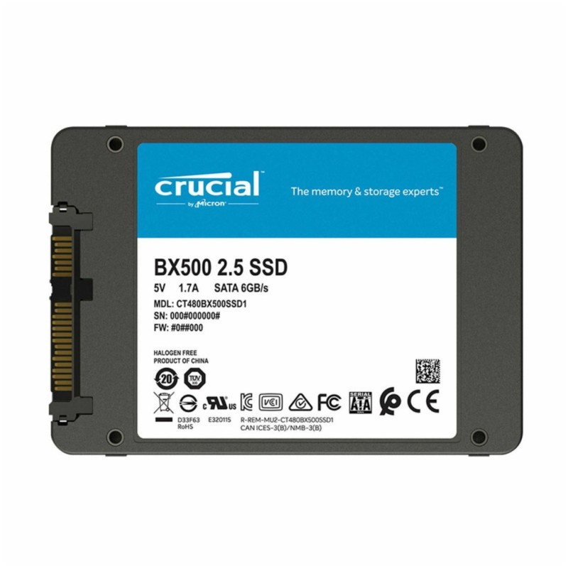 Disk SSD 6,4cm (2,5) SATA3 500GB Crucial BX500 2,5 550/500MB/s (CT500BX500SSD1) CRUCIAL Disk SSD 6,4cm (2,5) SATA3 500GB Crucial BX500 2,5 550/500MB/s (CT500BX500SSD1)