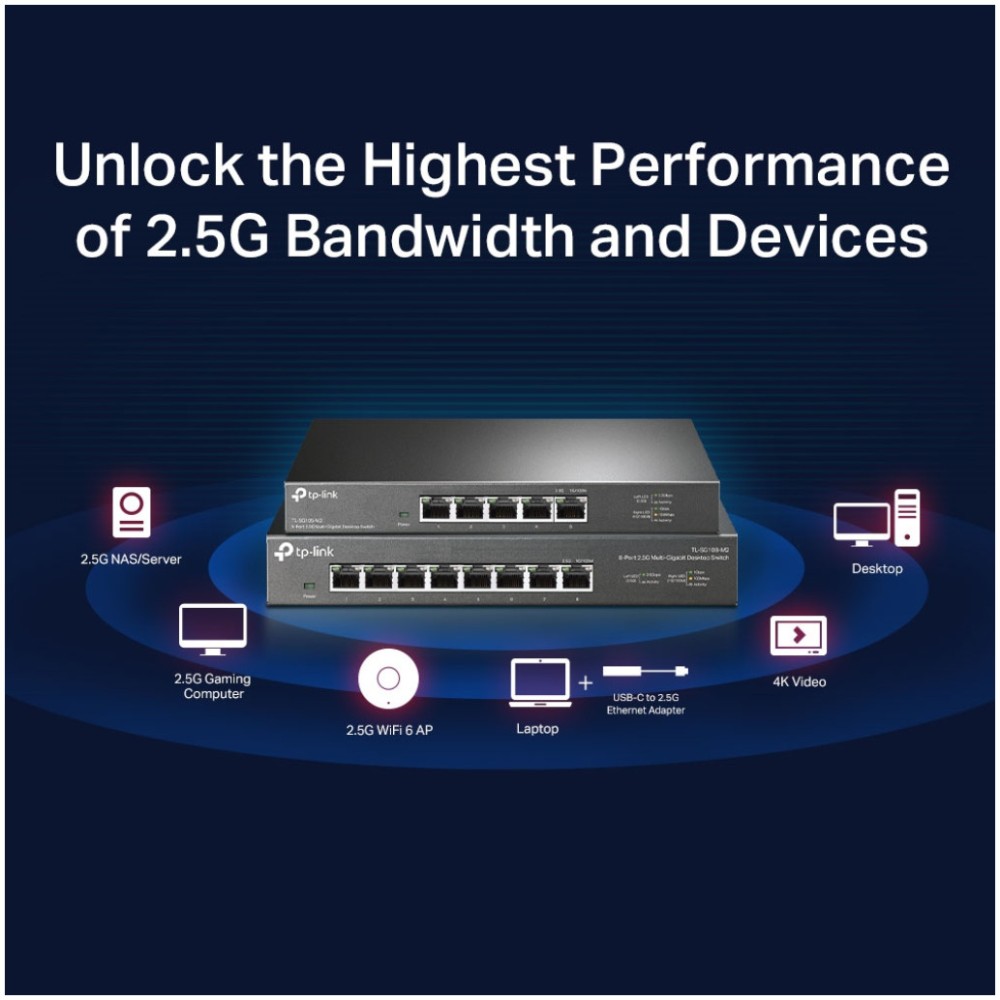 STIKALO 5-PORT TP-Link 2,5Gbp/s (TL-SG105-M2)