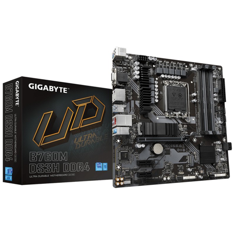 Osnovna plošča 1700 Gigabyte B760M DS3H microATX DDR4 2,5Gb LAN 2xM.2 HDMI VGA 2xDP GIGABYTE Osnovna plošča 1700 Gigabyte B760M DS3H microATX DDR4 2,5Gb LAN 2xM.2 HDMI VGA 2xDP