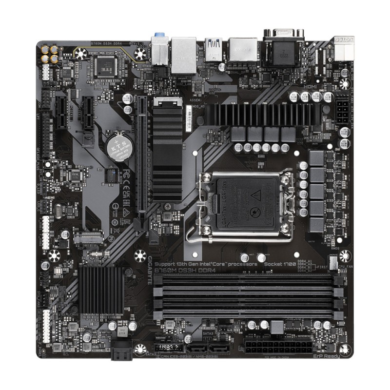 Osnovna plošča 1700 Gigabyte B760M DS3H microATX DDR4 2,5Gb LAN 2xM.2 HDMI VGA 2xDP GIGABYTE Osnovna plošča 1700 Gigabyte B760M DS3H microATX DDR4 2,5Gb LAN 2xM.2 HDMI VGA 2xDP