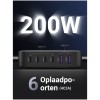 Hišni polnilec 100-240V => 2x USB-A (ž) 4x USB-C 200W GaN II Ugreen - črn (40914)
