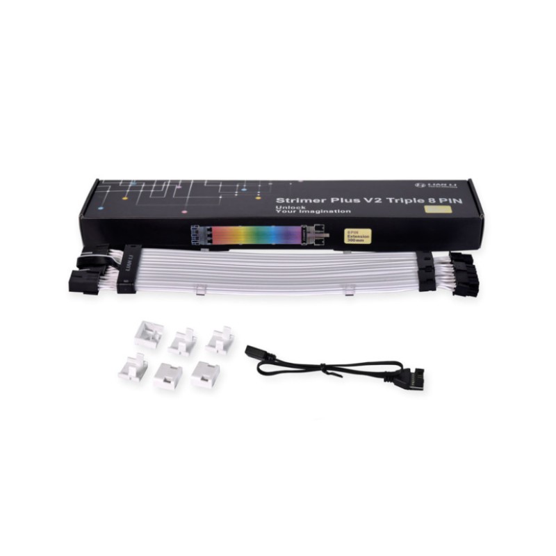 Kabel Lian Li Strimer Plus V2 Triple 8-Pin RGB PCIe VGA za grafčno kartico 30cm
