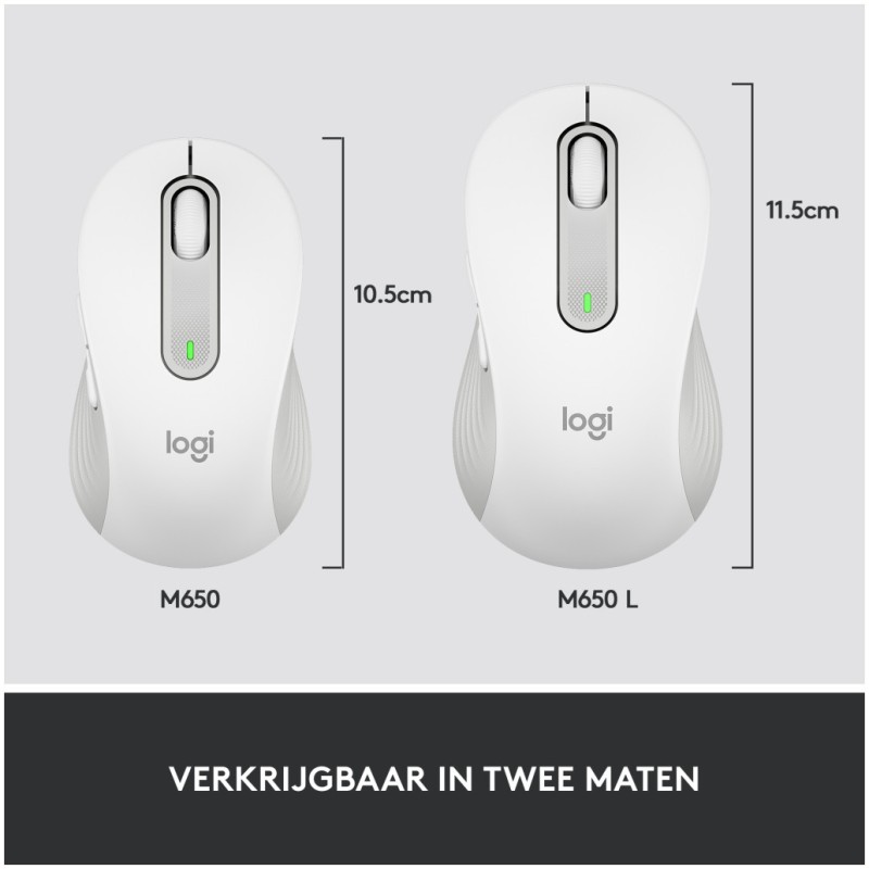 Miš brezžična + Bluetooth Logitech M650 2000DPI Signature bela (910-006255) LOGITECH Miš brezžična + Bluetooth Logitech M650 2000DPI Signature bela (910-006255)