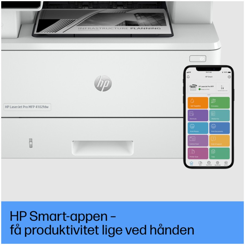 Tiskalnik multifunkcijski laserski ČB HP LaserJet Pro 4102fdw A4 duplex tisk duplex skeniranje faks USB LAN WiFi 40ppm (2Z624F#B19) HP Tiskalnik multifunkcijski laserski ČB HP LaserJet Pro 4102fdw A4 duplex tisk duplex skeniranje faks USB LAN WiFi 40ppm (2Z624F#B19)