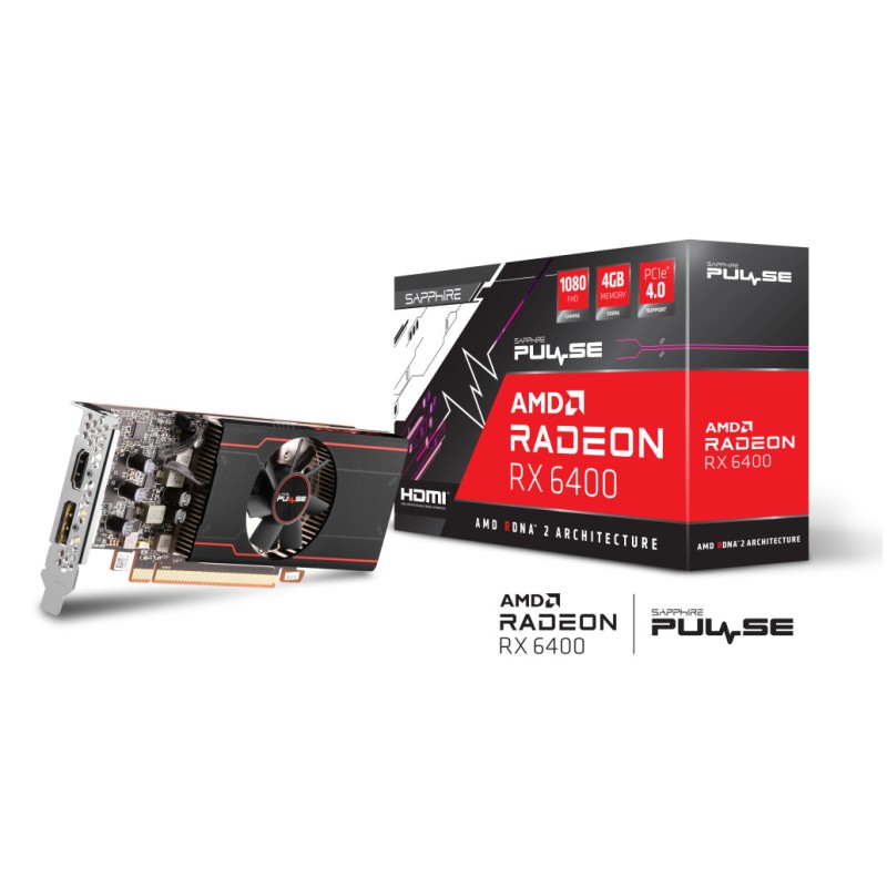 Grafična kartica AMD RX 6400 Sapphire Gaming Pulse - 4GB GDDR6 | 1xDisplayport 1.4a 1xHDMI 2.1a - low profile (11315-01-20G) Sapphire Grafična kartica AMD RX 6400 Sapphire Gaming Pulse - 4GB GDDR6 | 1xDisplayport 1.4a 1xHDMI 2.1a - low profile (11315-01-20G)