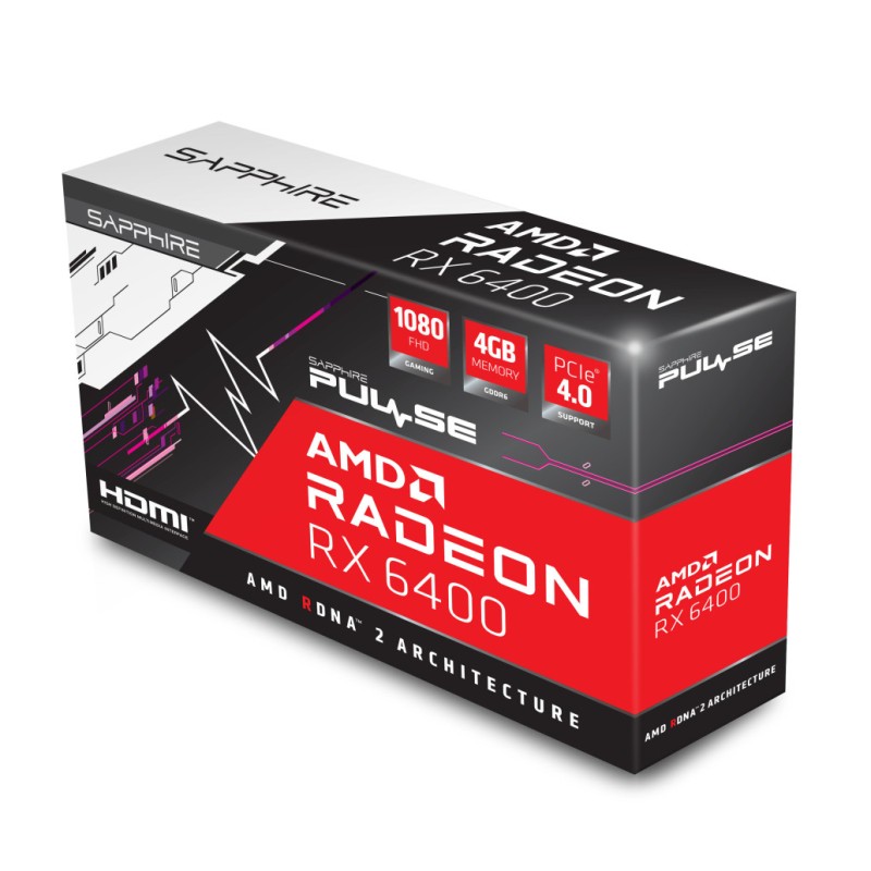 Grafična kartica AMD RX 6400 Sapphire Gaming Pulse - 4GB GDDR6 | 1xDisplayport 1.4a 1xHDMI 2.1a - low profile (11315-01-20G) Sapphire Grafična kartica AMD RX 6400 Sapphire Gaming Pulse - 4GB GDDR6 | 1xDisplayport 1.4a 1xHDMI 2.1a - low profile (11315-01-20G)