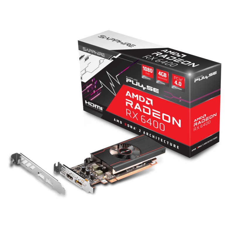Grafična kartica AMD RX 6400 Sapphire Gaming Pulse - 4GB GDDR6 | 1xDisplayport 1.4a 1xHDMI 2.1a - low profile (11315-01-20G) Sapphire Grafična kartica AMD RX 6400 Sapphire Gaming Pulse - 4GB GDDR6 | 1xDisplayport 1.4a 1xHDMI 2.1a - low profile (11315-01-20G)