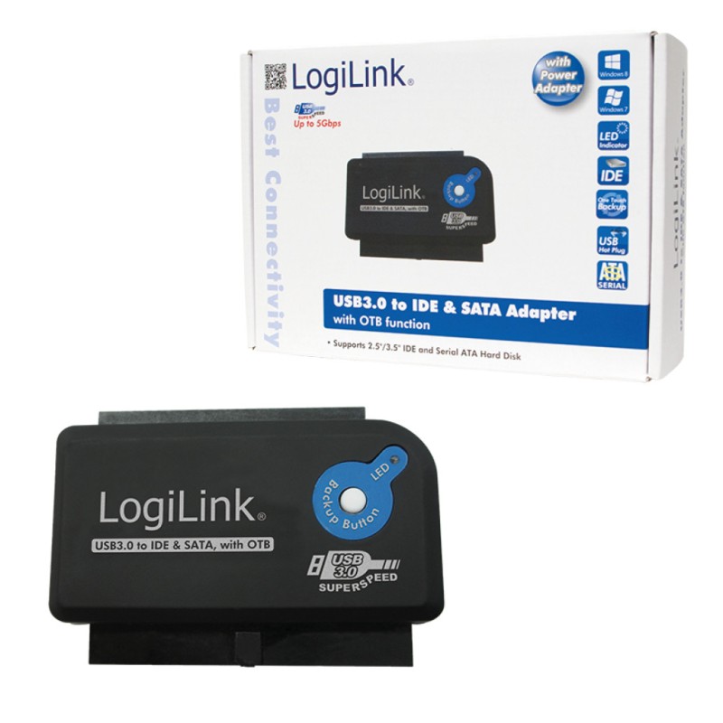 Pretvornik USB 3.0 => IDE/SATA za HDD LogiLink z OTB funkcijo (AU0028A) EOLS-P LOGILINK Pretvornik USB 3.0 => IDE/SATA za HDD LogiLink z OTB funkcijo (AU0028A) EOLS-P