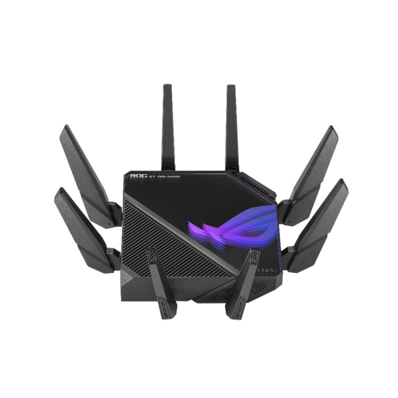 Usmerjevalnik brezžični Asus ROG Rapture GT-AXE16000 WiFi6E 802.11ax AXE16000 4804Mbit/s MESH OFDMA MU-MIMO quadband 4xLAN 2xLAN/WAN10GB 8x antena 4x notranja antena (90IG06W0-MU2A10) ASUS Usmerjevalnik brezžični Asus ROG Rapture GT-AXE16000 WiFi6E 802.11ax AXE16000 4804Mbit/s MESH OFDMA MU-MIMO quadband 4xLAN 2xLAN/WAN10GB 8x antena 4x notranja antena (90IG06W0-MU2A10)