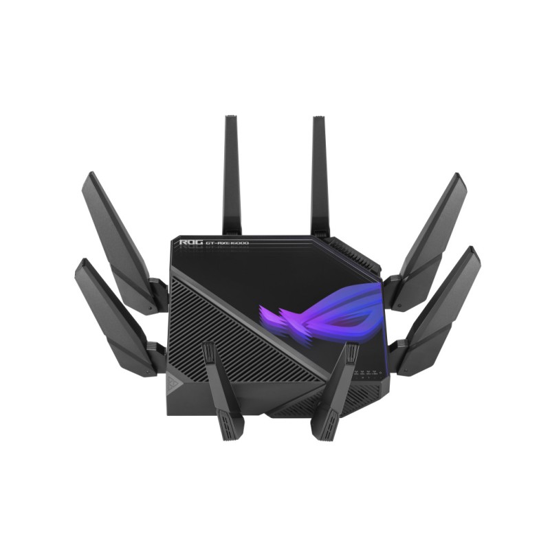 Usmerjevalnik brezžični Asus ROG Rapture GT-AXE16000 WiFi6E 802.11ax AXE16000 4804Mbit/s MESH OFDMA MU-MIMO quadband 4xLAN 2xLAN/WAN10GB 8x antena 4x notranja antena (90IG06W0-MU2A10) ASUS Usmerjevalnik brezžični Asus ROG Rapture GT-AXE16000 WiFi6E 802.11ax AXE16000 4804Mbit/s MESH OFDMA MU-MIMO quadband 4xLAN 2xLAN/WAN10GB 8x antena 4x notranja antena (90IG06W0-MU2A10)