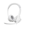 Slušalke žične Logitech naglavne z mikrofonom USB H390 bele (981-001286)